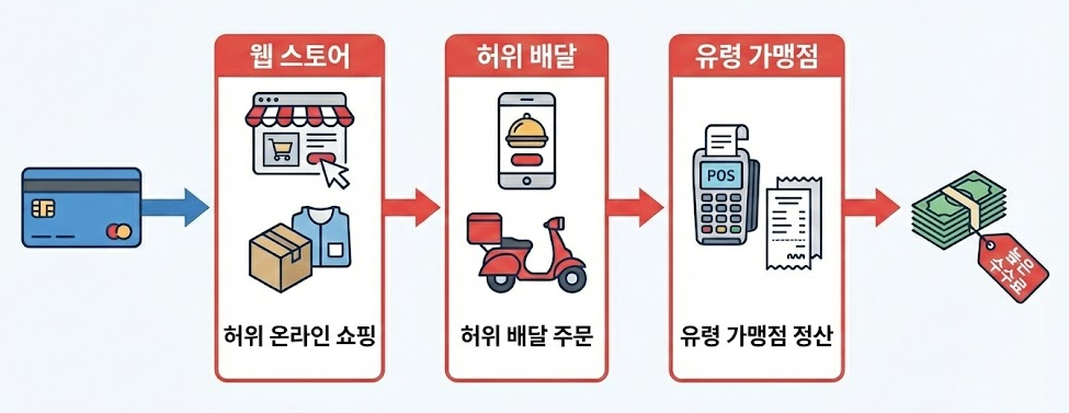 복잡한 카드깡 우회 결제 프로세스