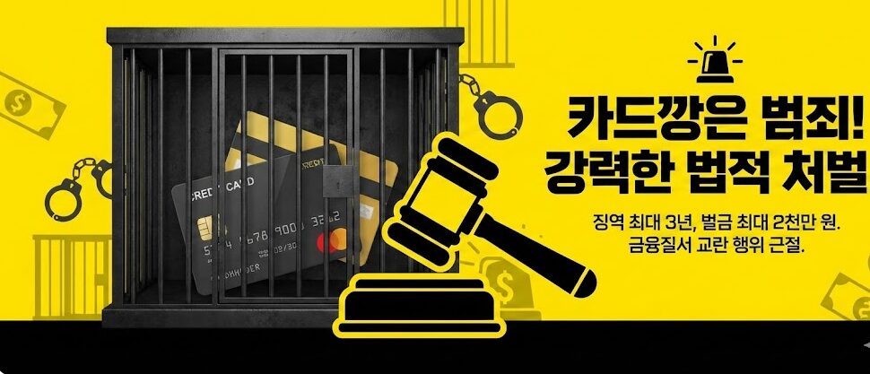 법적 처벌 수위를 표현한 경고 배너